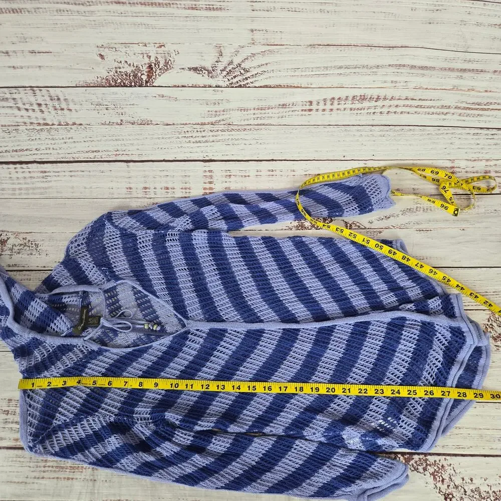 Tommy Bahama Purple Striped Knit Hooded Swim Coverup